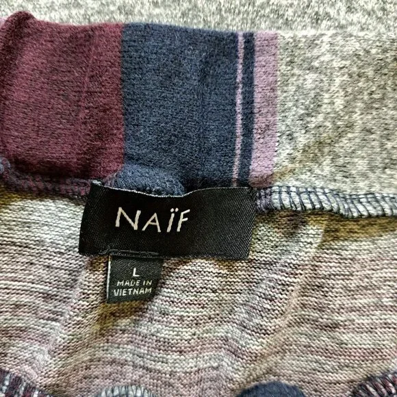 Naif NEW Striped Pull On Long Skirt Size Large - Picture 4 of 8